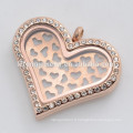 Nouveau design bricolage or rose en forme de coeur plaques charmes pour Fit Pour Coeur 35mm Flottant Médaillon